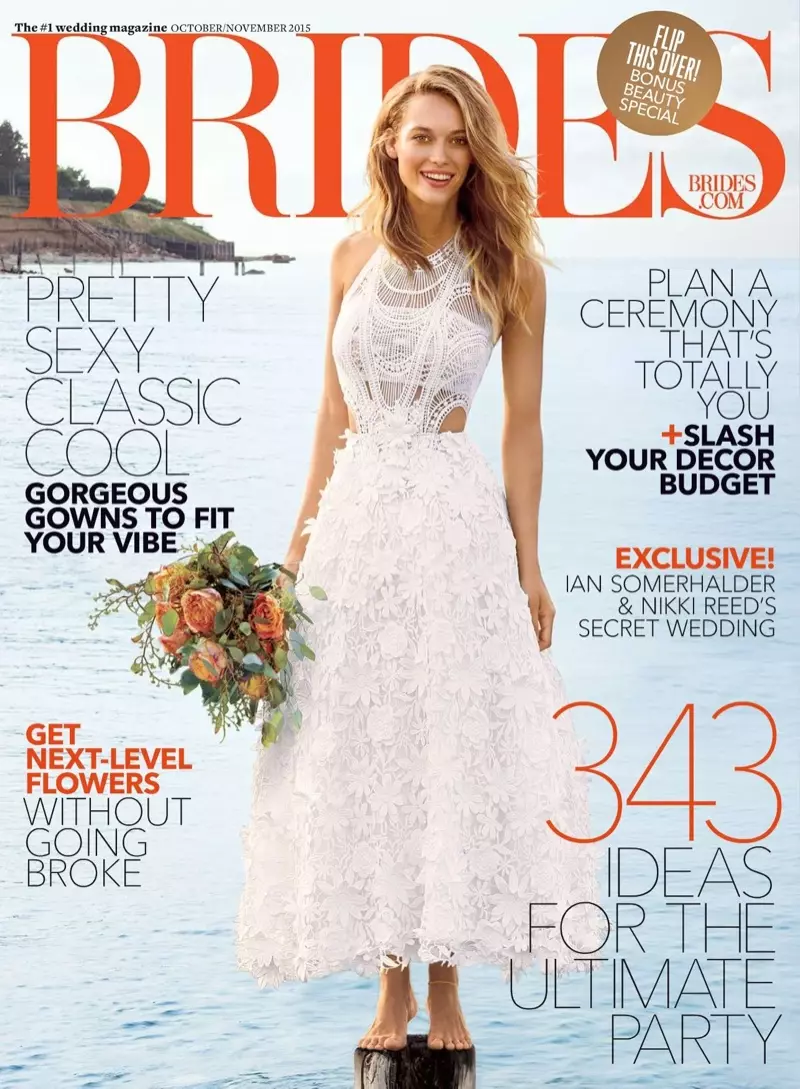 Hannah Ferguson ao amin'ny Brides Magazine Oktobra-Novambra 2015 fonony