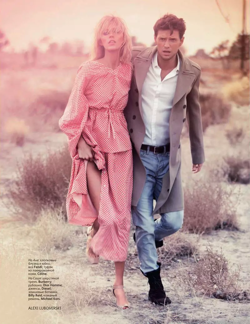 Anja Rubik & Sasha Knezevic for Vogue Russia February 2011 by Alexi Lubomirski