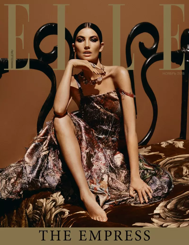 Lily Aldridge Modelleri ELLE Rusya için Zarif Stiller