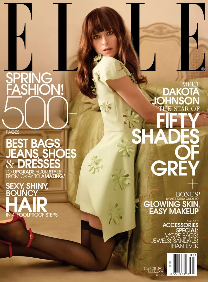 Dakota Johnson Lande ELLE se Maart 2014-voorblad, praatjies