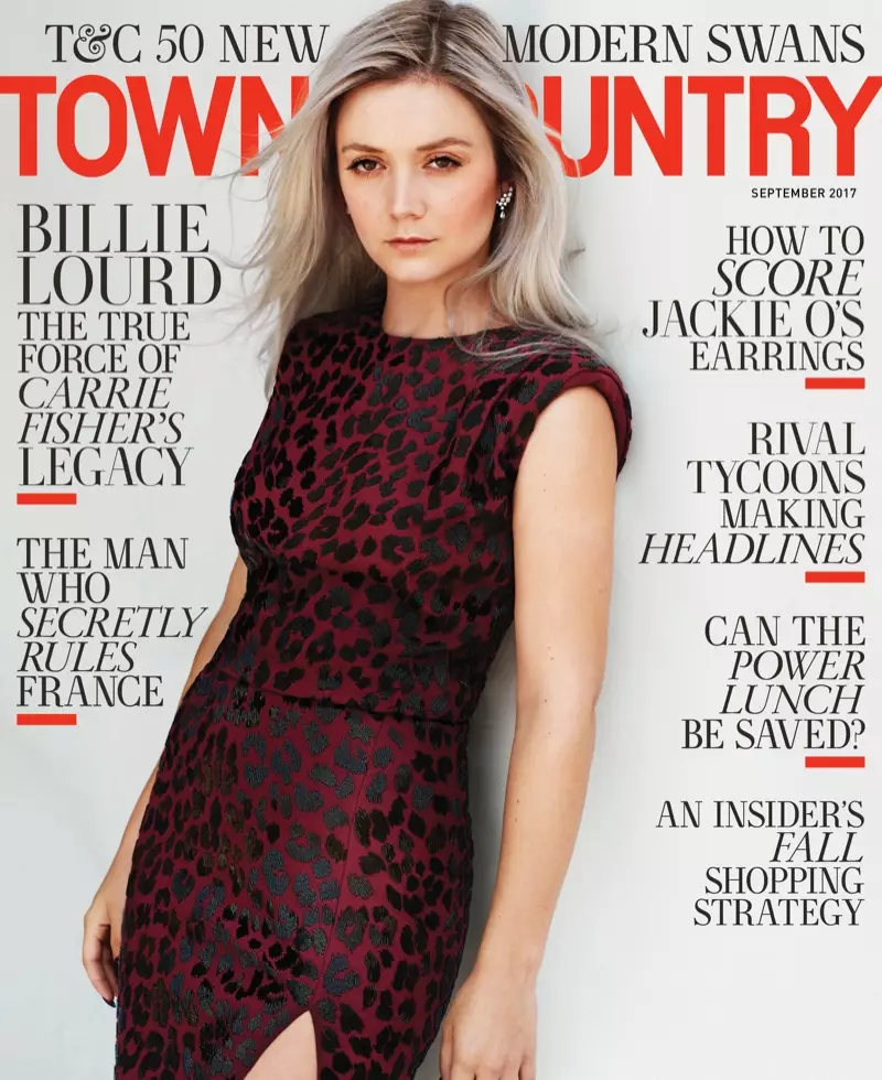 Billie Lourd Town & Country Magazine Sentyabr 2017 üz qabığında