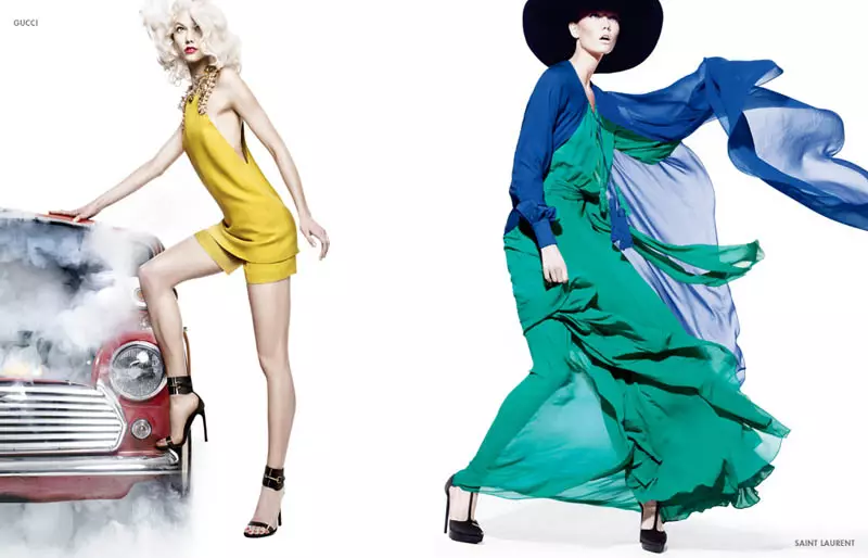 Karlie Kloss ndi Vika Falileeva Front Neiman Marcus' Art of Fashion Spring 2013 Campaign