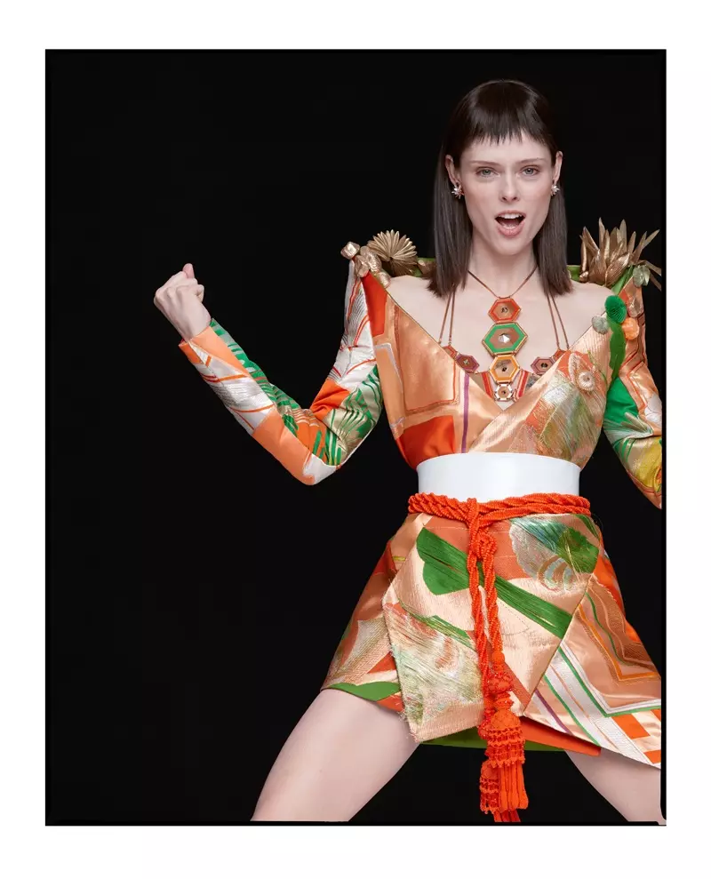 Coco Rocha poséiert am Jean Paul Gaultier fir Harper's Bazaar Ukraine