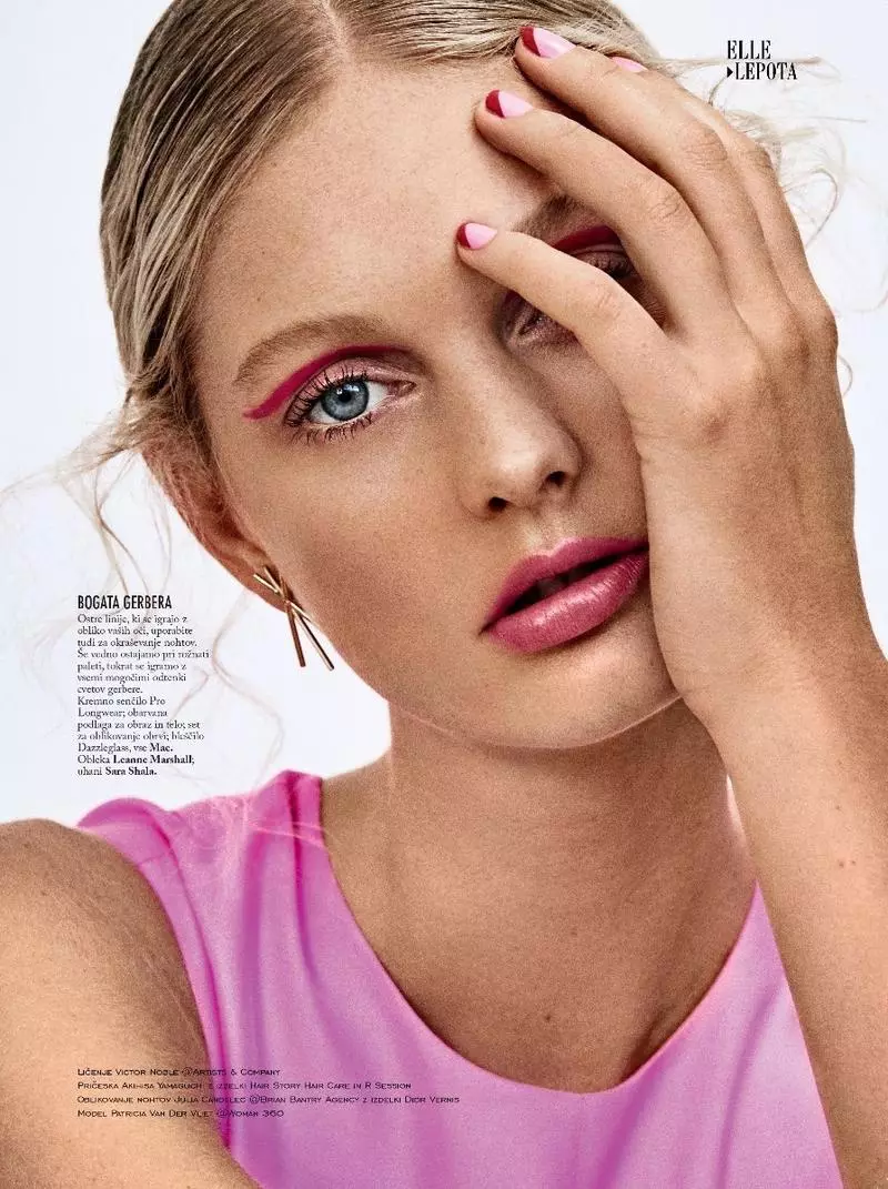 Patricia van der Vliet | Pink Beauty Editoryal | ELLE Slovenia Cover