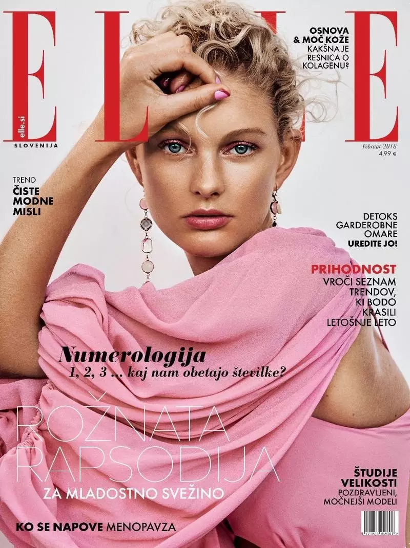 Patricia van der Vliet ziet er mooi uit in pastelkleuren voor ELLE Slovenië