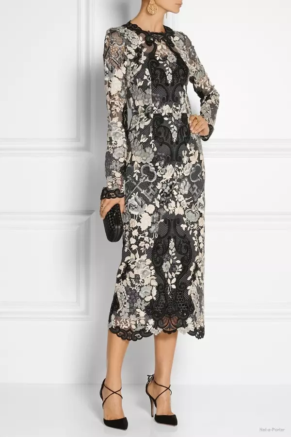 Dolce & Gabbana Floral renda midi pakéan sadia di Net-a-Porter pikeun $4,546.50