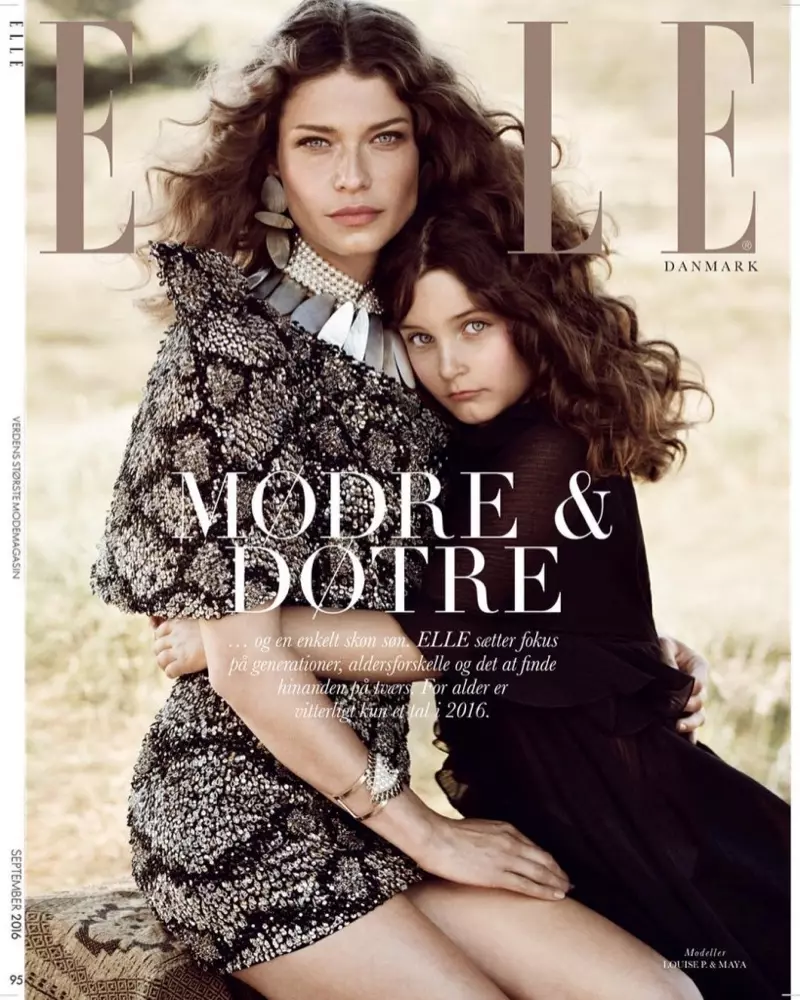 Louise Pedersen en dochter Maya op ELLE Denemarken september 2016 Cover