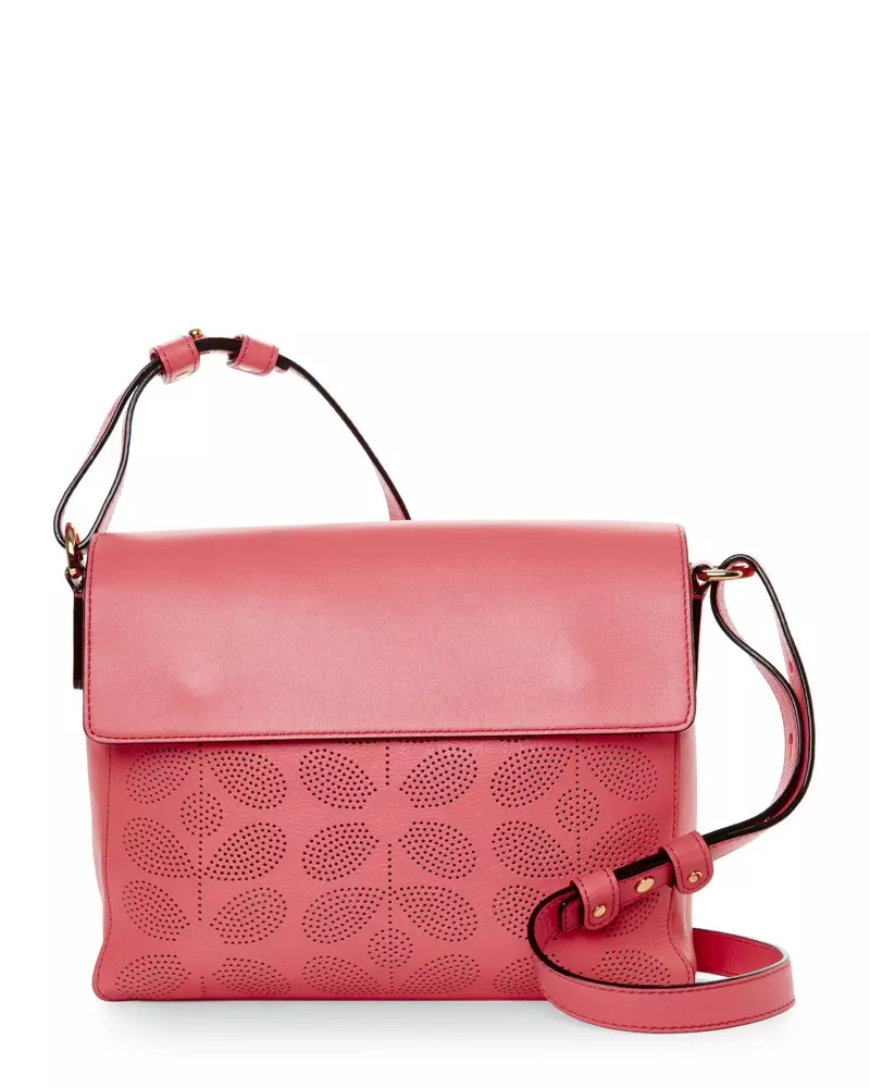 Orla Kiely Pink Sixties Stem Punched Olivia Bag