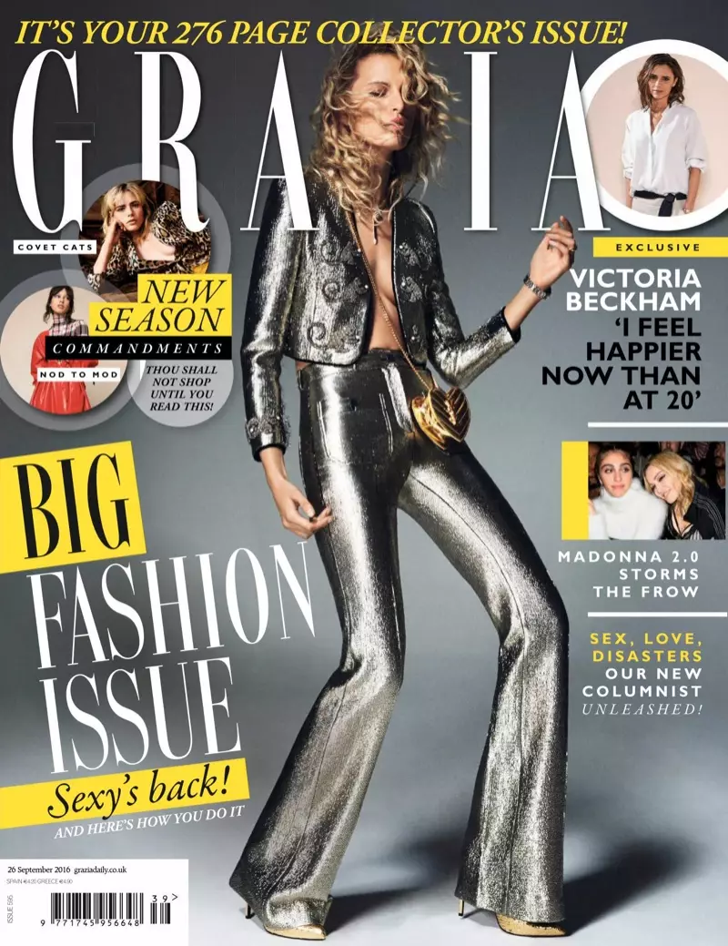 Karolina Kurkova ໃນ Grazia UK ວັນທີ 26 ກັນຍາ 2016 Cover