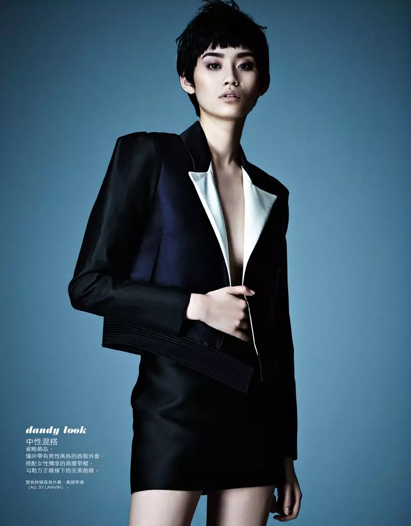 Ming Xi Bintang ing Elle Taiwan's Maret 2013 Cover Story dening Jason Kim