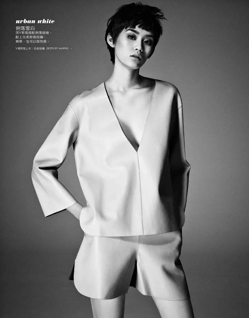 Ming Xi Bintang ing Elle Taiwan's Maret 2013 Cover Story dening Jason Kim