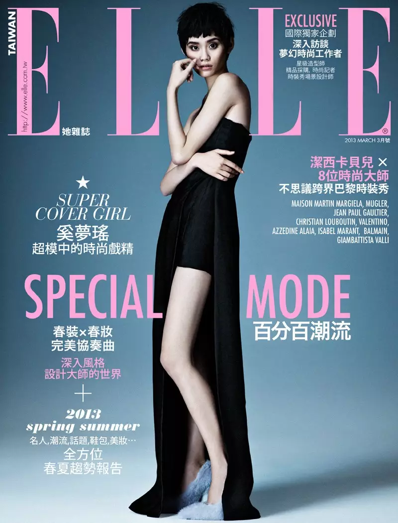 Ming Xi Stars ក្នុង Elle Taiwan's March 2013 Cover Story ដោយ Jason Kim