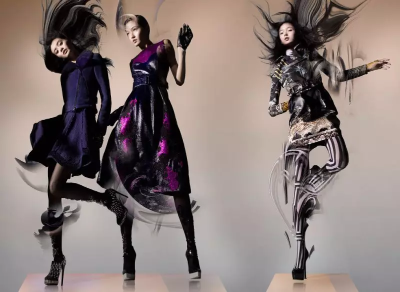 Ming Xi, Xiao Wen și Wang Xiao sunt măturați pentru campania de toamnă 2012 a lui Lane Crawford de Nick Knight