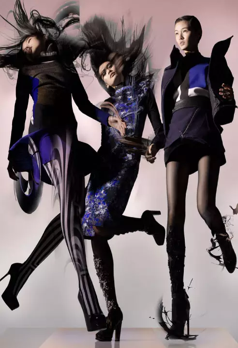 Ming Xi, Xiao Wen และ Wang Xiao ถูกกวาดออกจากแคมเปญ Lane Crawford's Fall 2012 โดย Nick Knight