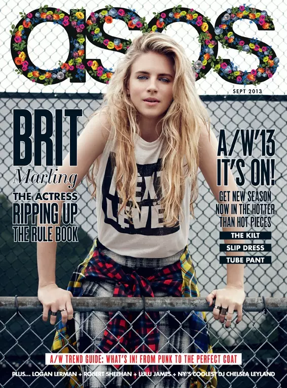 Brit Marling Stars nan nimewo septanm 2013 ASOS Magazine