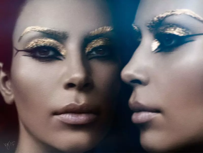 Kim Kardashian Violet Gray Photoshoot Cleopatra05