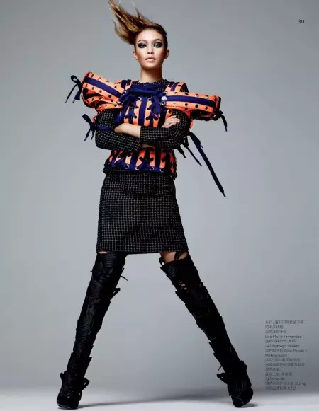 Gigi Hadid na-eje ozi Sporty Chic na Vogue China Editorial