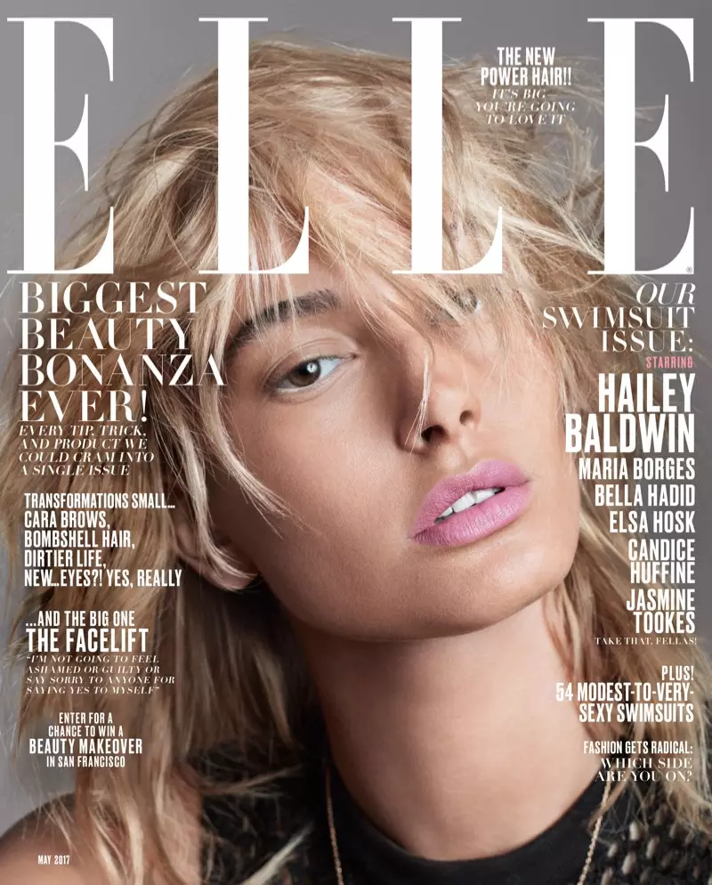 Hailey Baldwin az ELLE Magazin 2017. májusi borítóján