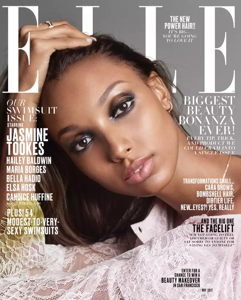 Jasmine Tookes ในนิตยสาร ELLE พฤษภาคม 2017 ปก