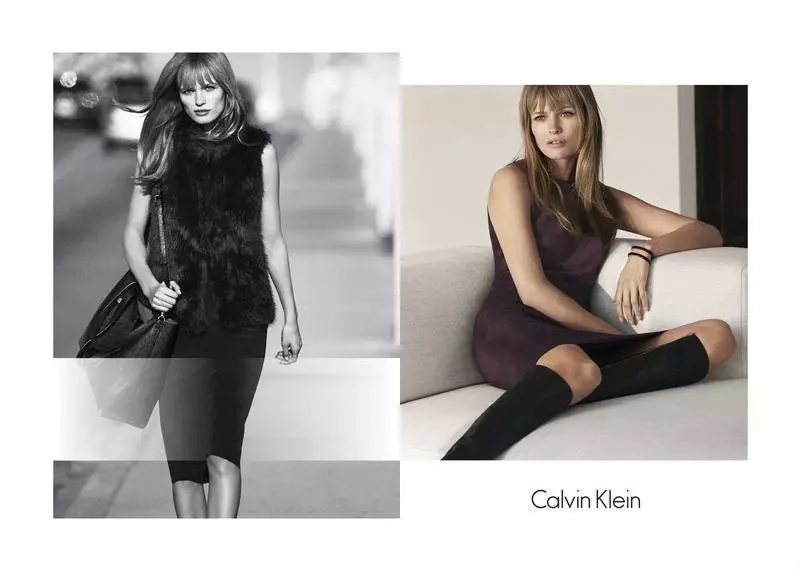 Edita는 Calvin Klein White Label의 바디 컨셔스 드레스를 모델로 삼았습니다.