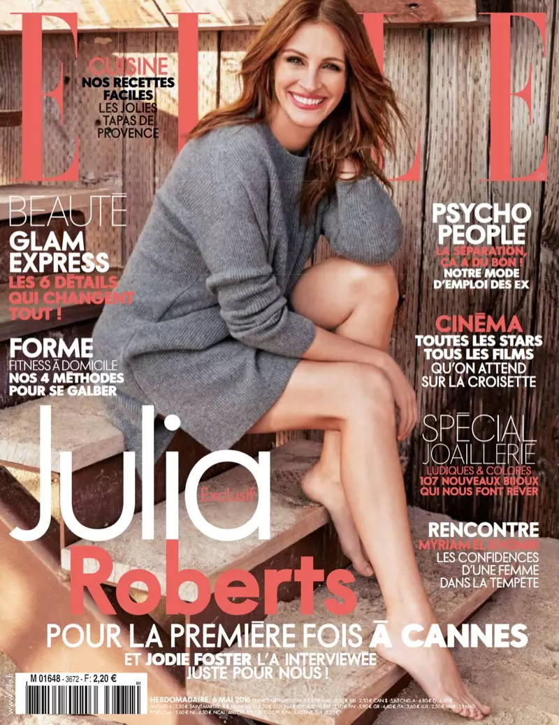 Julia Roberts ELLE Francen 8. toukokuuta 2016 kannessa