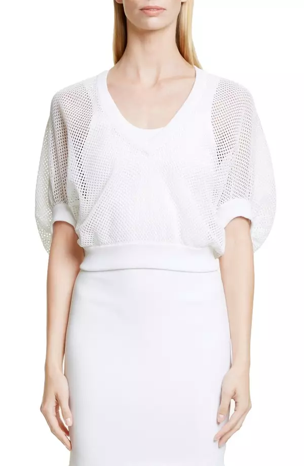 Givenchy Victoria Sleeve Knit Mesh Top