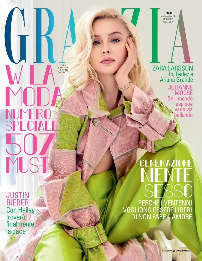 Zara Larsson sa Grazia Italy ika-21 ng Pebrero, 2019 Cover