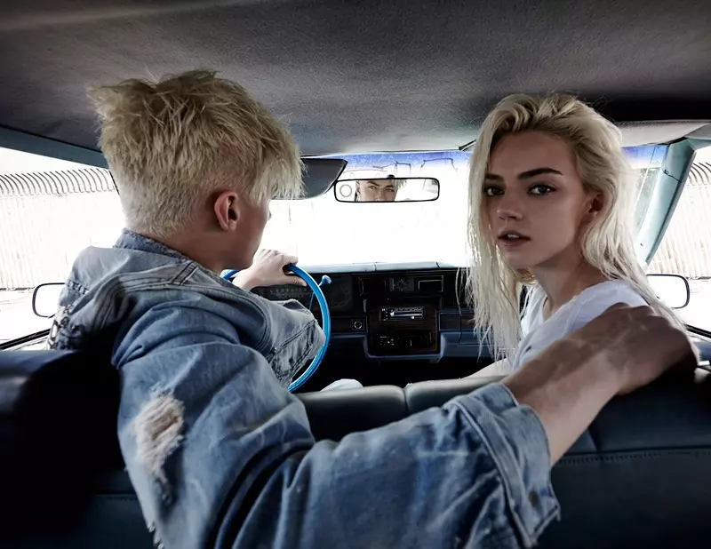 Tauraruwar Pyper America da Lucky Blue Smith a yakin Ksubi na kaka-hunturu 2015