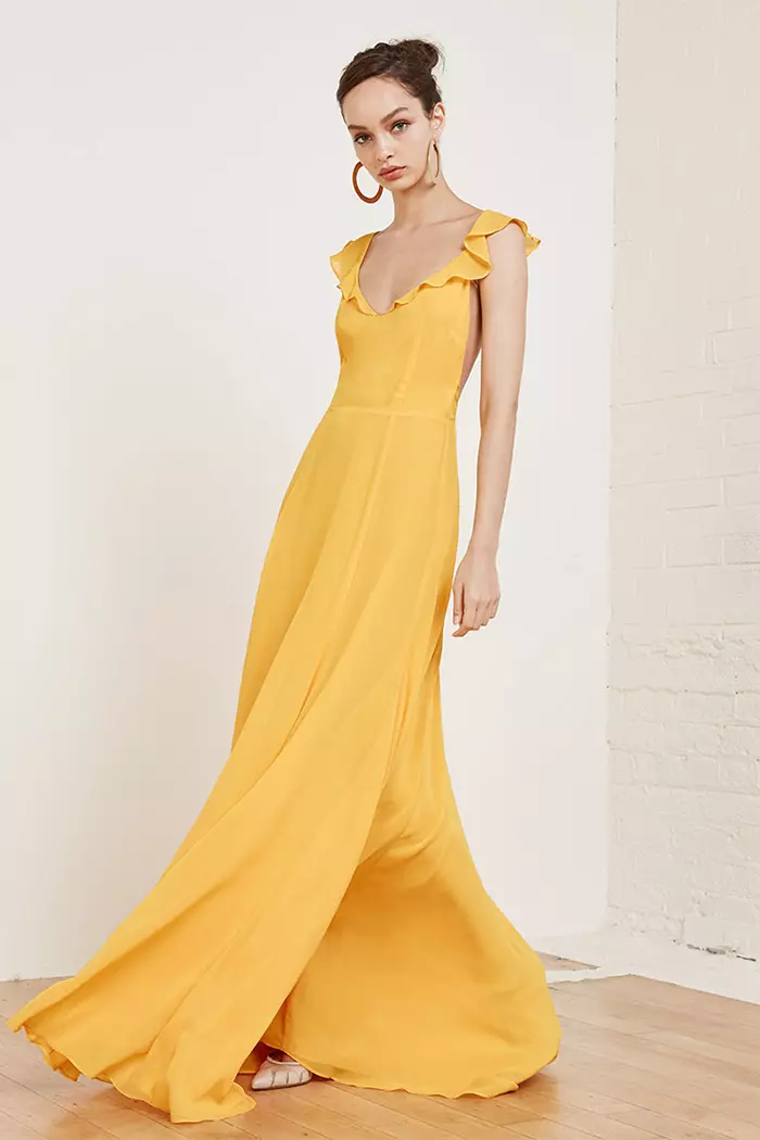 Reformation Isabella Dress in Yellow