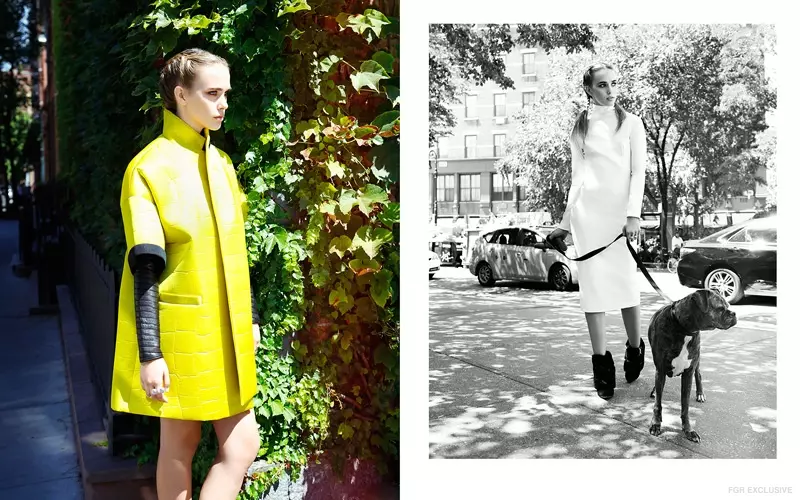 (L) კაბა Brandon Sun, Jacket Milly (R) Dress Waldrip New York, ფეხსაცმელი Paul Andrew