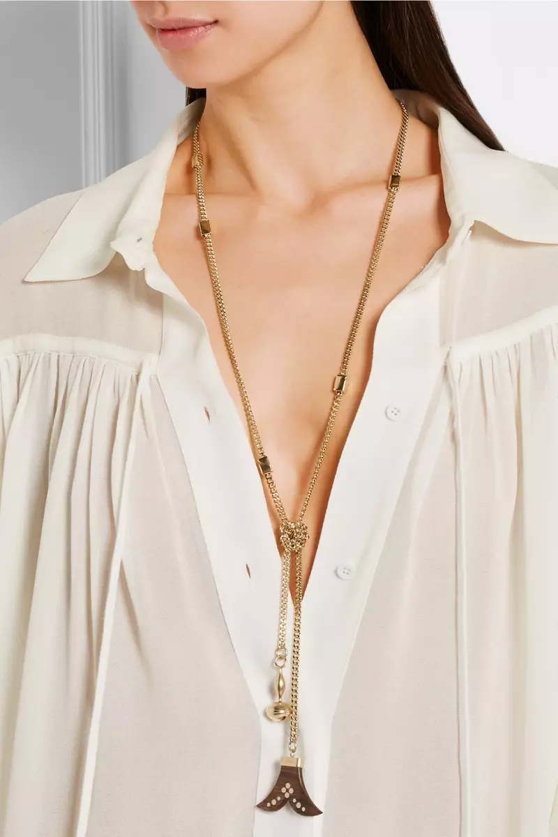 Chloe Gold Plated Wood Necklace. Chithunzi: Net-a-Porter