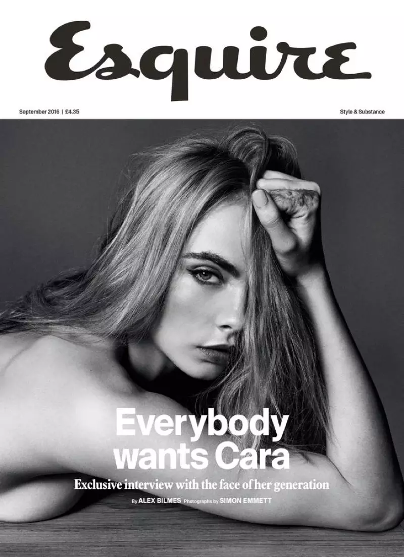 Cara Delevingne sur la couverture de septembre 2016 d'Esquire UK