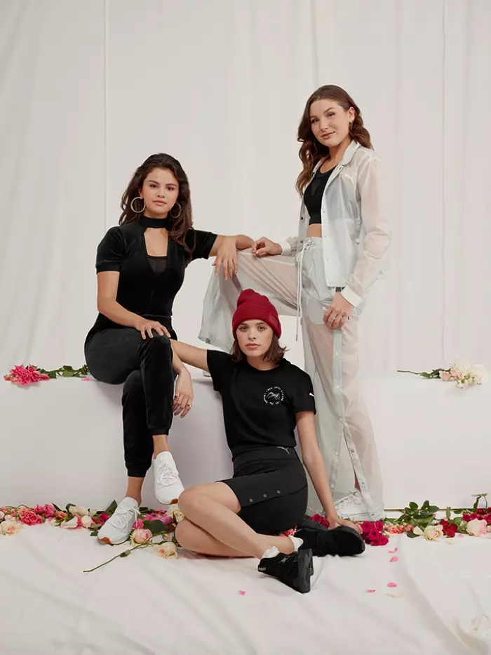 Posando con amigos, Selena Gomez luce a colección SG x PUMA Strong Girl