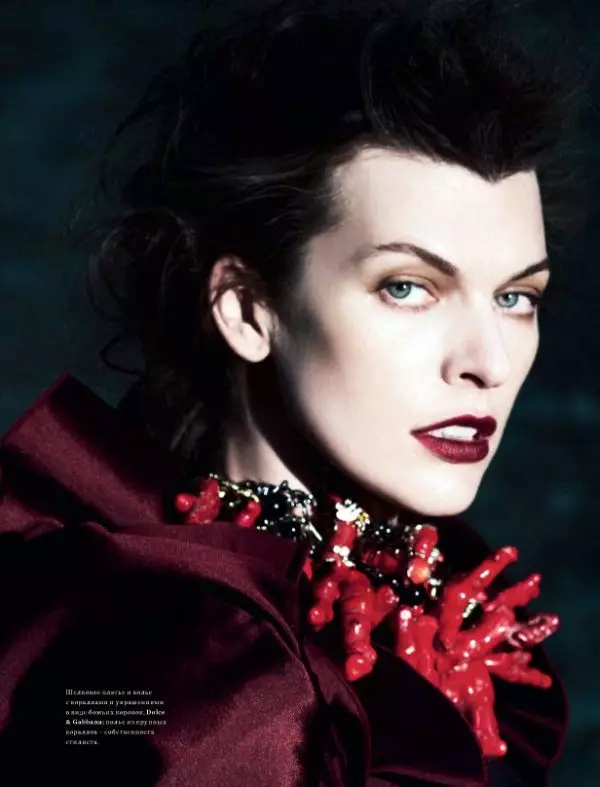 Milla Jovovich gan Igor Vishnyakov ar gyfer Harper's Bazaar Rwsia