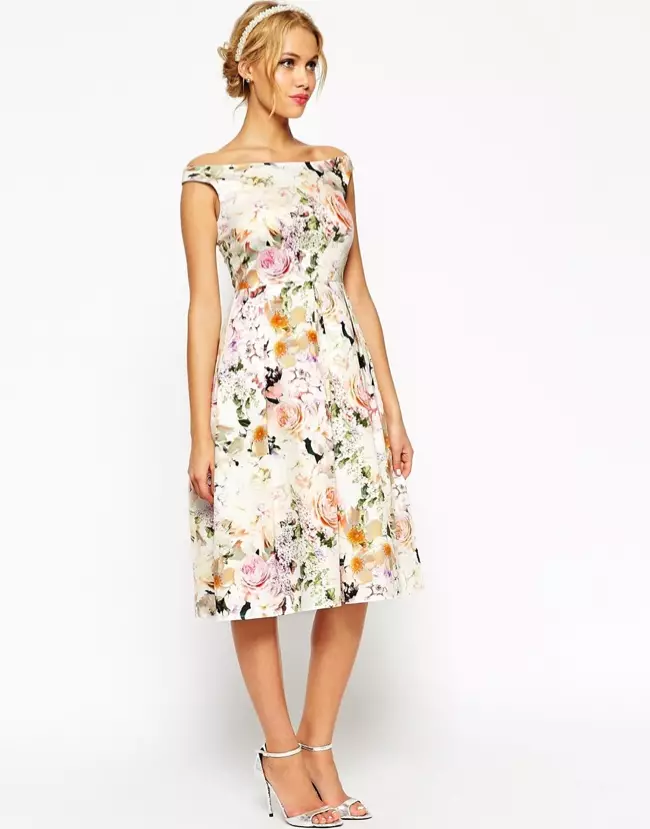 ASOS WEDDING Midi Floral Prom Dress fáanlegur fyrir $135.00