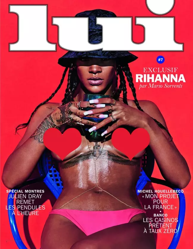 Rihanna en la portada de Lui 2014 por Mario Sorrenti (censurado)