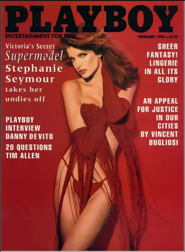 Stephanie Seymour yari ashyushye kuri Playboy Gashyantare 1993 Cover