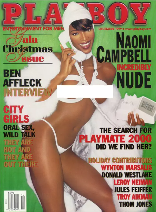 Naomi Campbell yari afite umwuka wibiruhuko kuri Playboy Ukuboza 1999 Cover