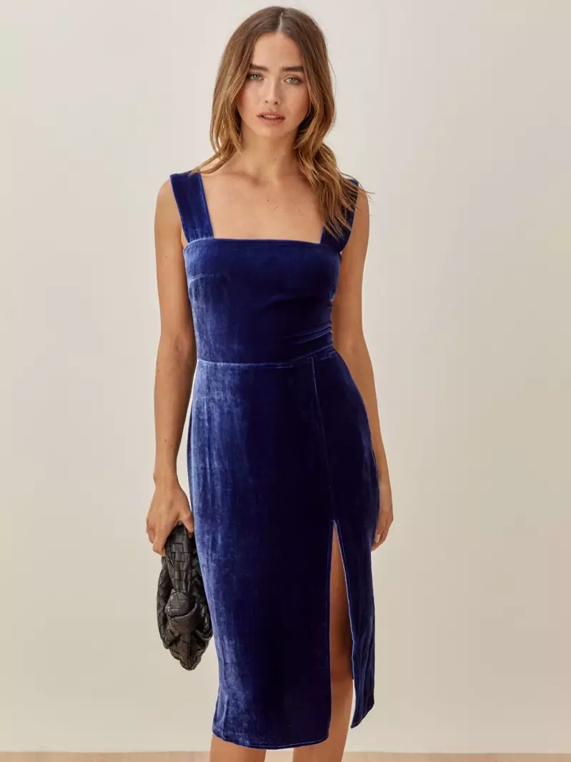 Reformation Navy Dress in Duna 278 $