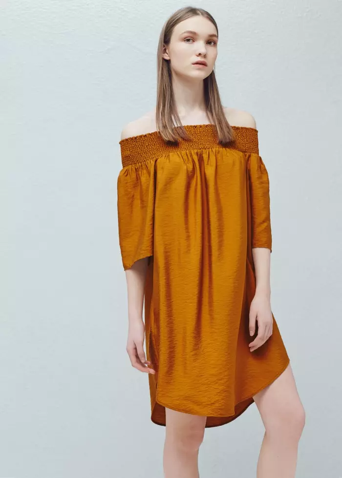 Mango Flowy Off-the-Shoulder Jurk