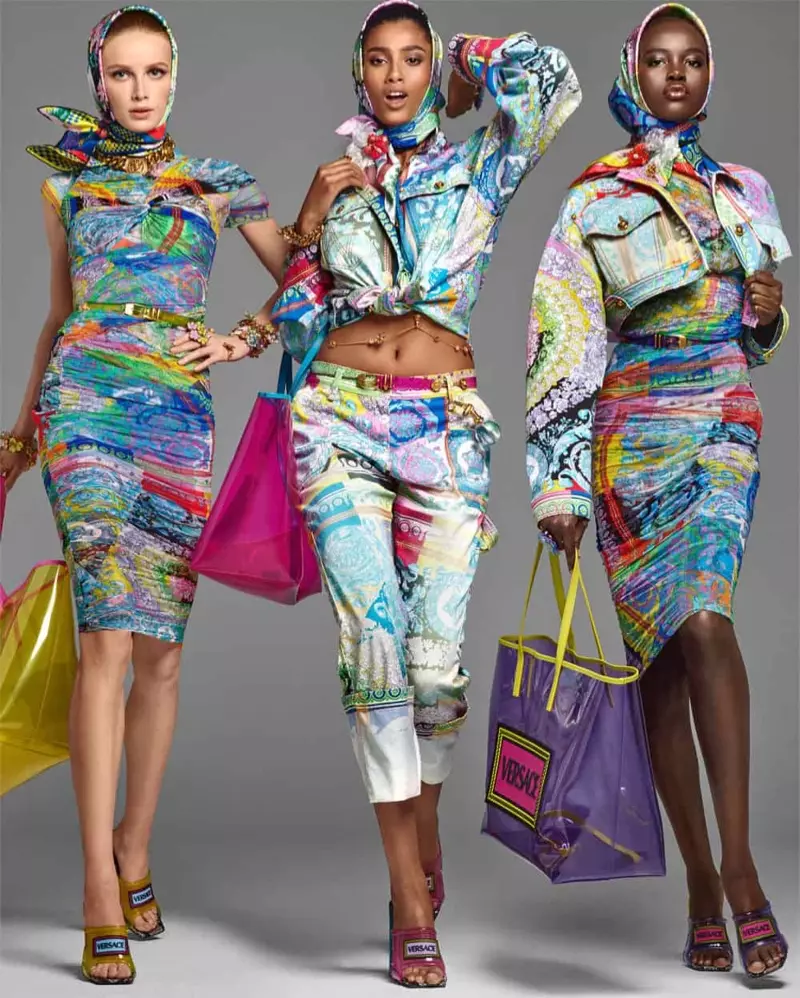 Rianne van Rompaey, Imaan Hammam y Adut Akech protagonizan la campaña primavera-verano 2019 de Versace