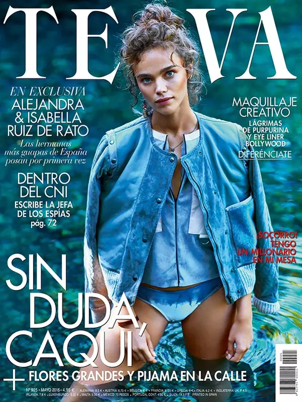 Jena Goldsack op TELVA Magazine maaie 2016 Cover