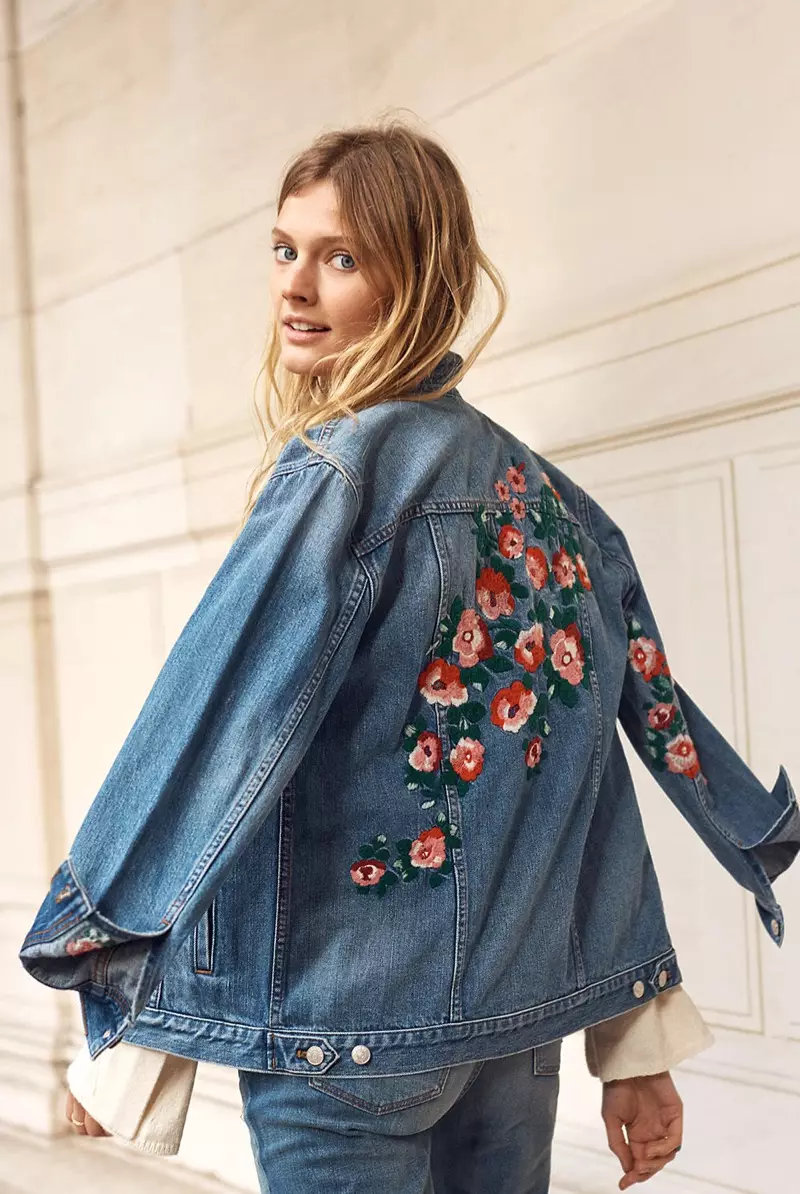 Madewell The Oversized Jean Jacket: Hímzett kiadás