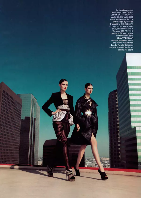 Kendra og Katie prøver "The New Shapes" for Harper's Bazaar US