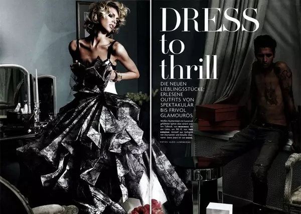 Anja Rubik Waxay Leedahay 'Dres to Thrill' Vogue Germany Sebtembar