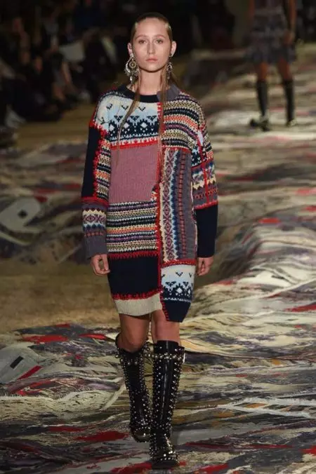 Alexander McQueen Ji bo Bihara 2017 Serdana Giravên Shetland dike