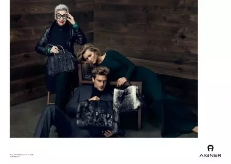 Toni Garrn ເຂົ້າຮ່ວມ Iris Apfel ສໍາລັບແຄມເປນ Aigner's Fall 2016