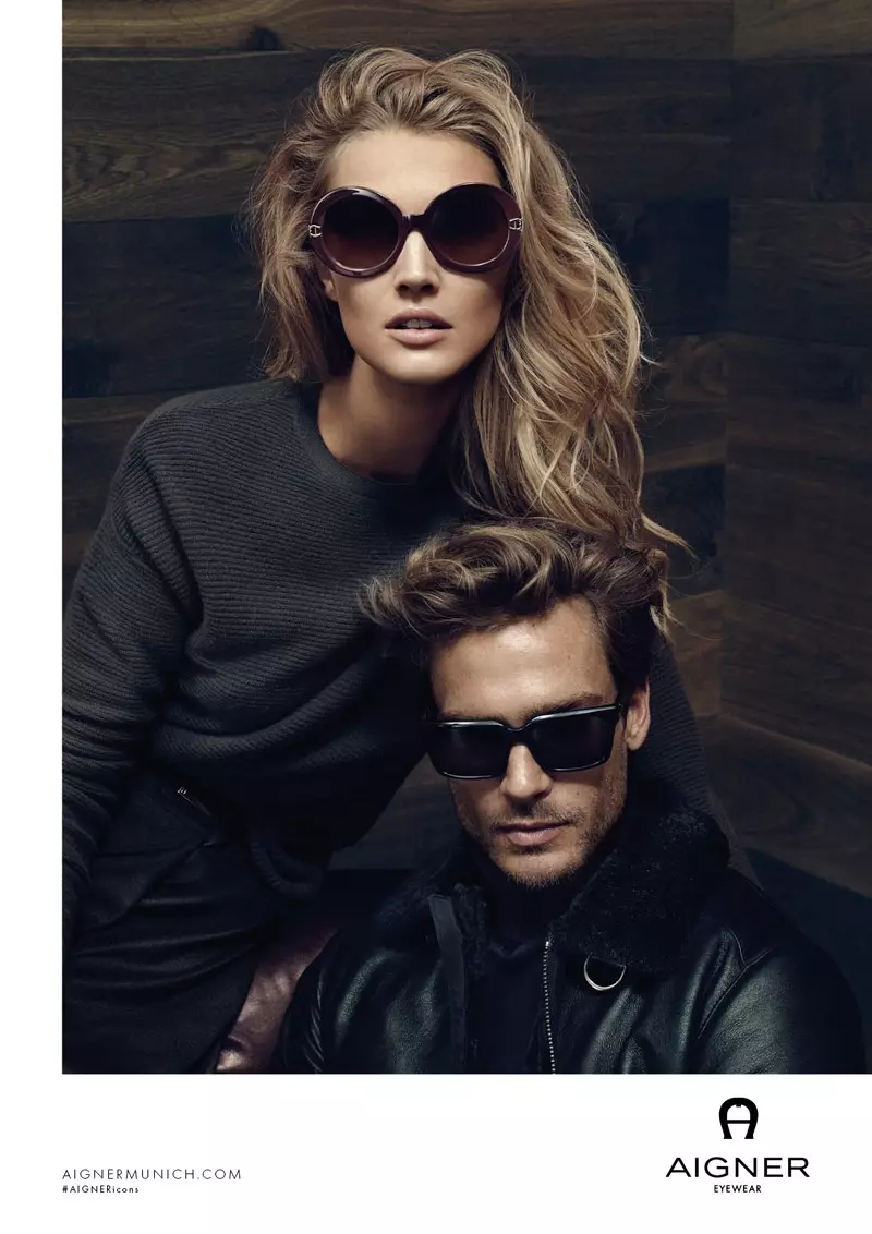 Posing ing nuansa, Toni Garrn lan Jason Morgan pose kanggo kampanye iklan musim gugur 2016 saka Aigner