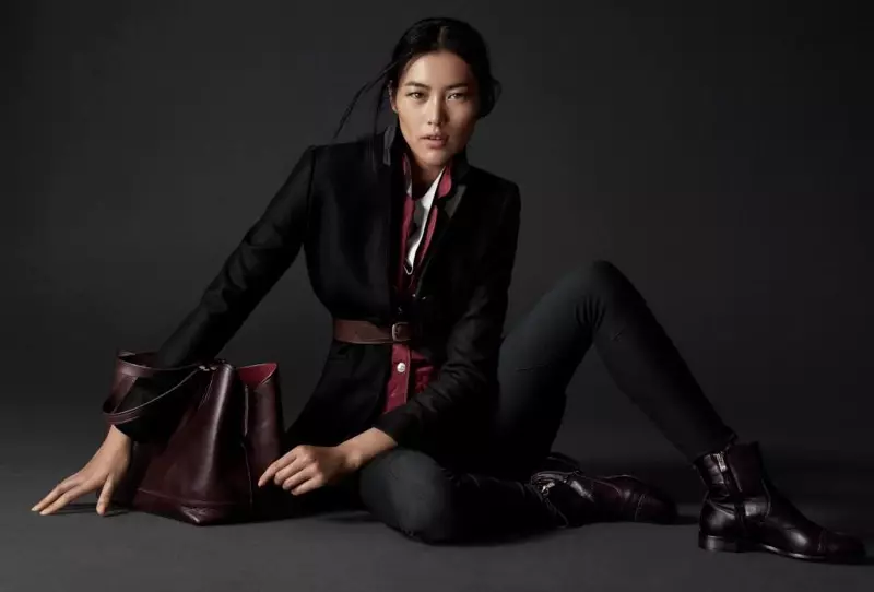 Liu Wen por Massimo Dutti Ĉevala Aŭtuno/Vintro 2014 kampanjo