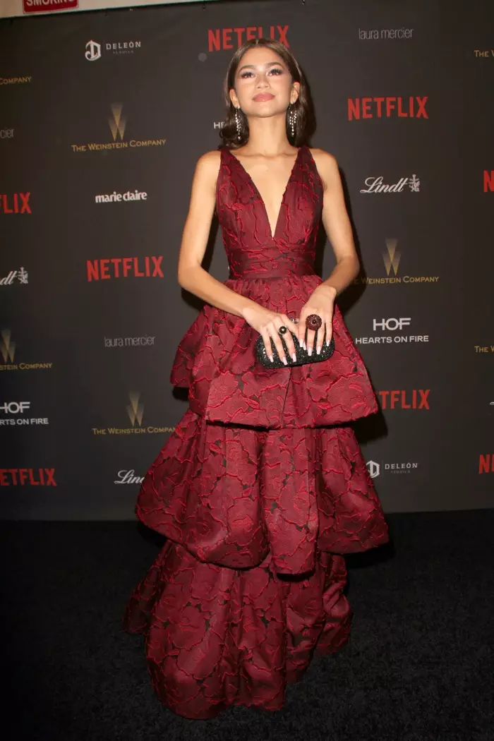 GENER 2016: Zendaya a la festa dels Globus d'Or de la Weinstein Company 2016 amb un vestit de Marchesa. Foto: CarlaVanWagoner / Shutterstock.com